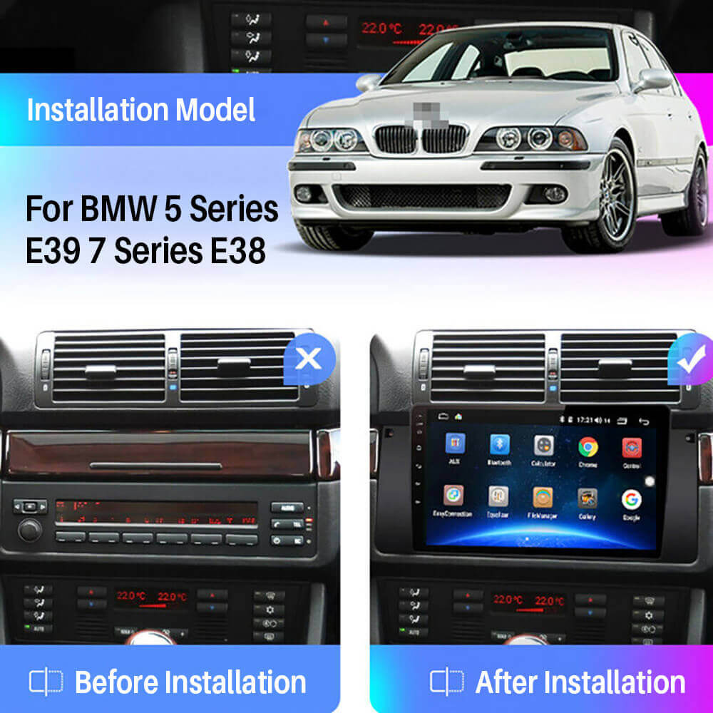 ESSGOO | Car Stereo for BMW BMW 5 series E39, X5 E53 And M5, With Wireless Carplay&Android Auto