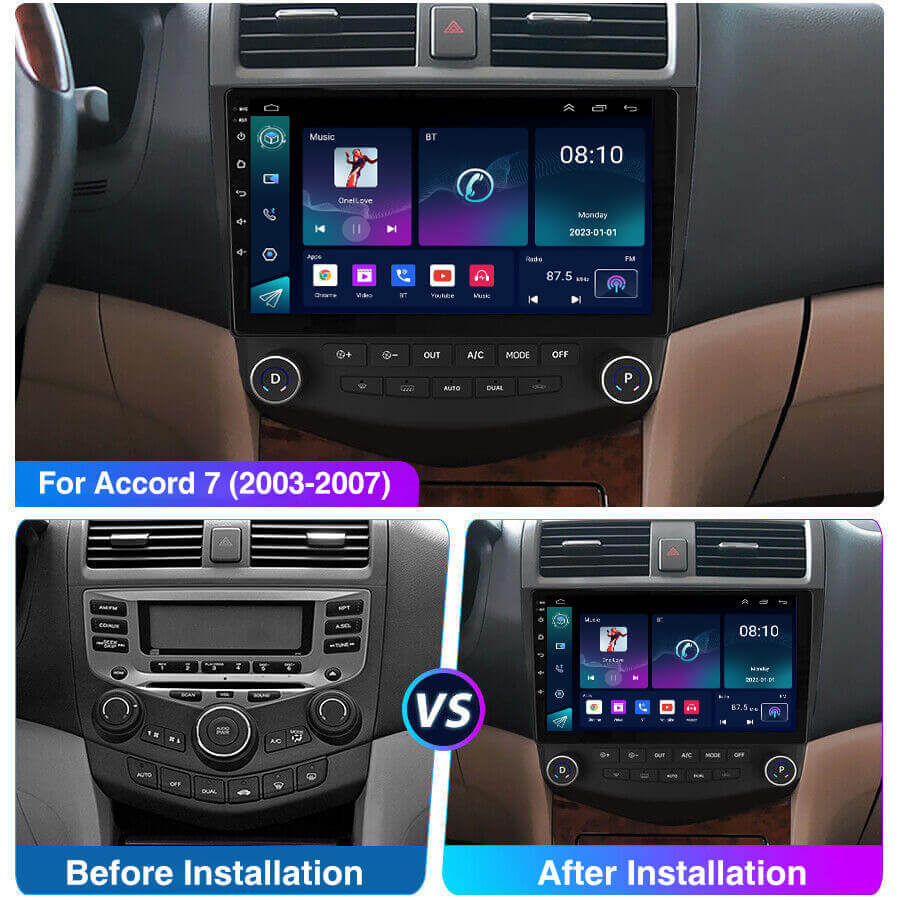 ESSGOO | Car Stereo For 2003-2007 Honda Accord, Wireless Carplay&Android Auto With Steering Wheel Controls