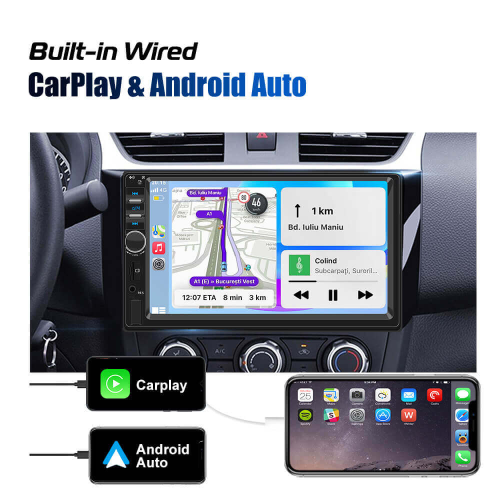 ESSGOO 2 Din 7018B Carplay Autoradio Bluetooth USB TF AUX MP5 Player 7inch Car Radio Stereo IPS Touch Screen