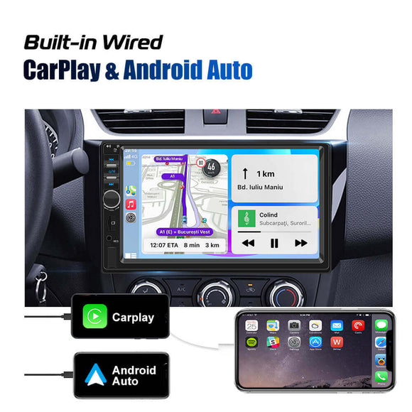 ESSGOO 1 Din 7018B Carplay Autoradio Bluetooth USB TF AUX MP5 Player 7inch Car Radio Stereo IPS Touch Screen