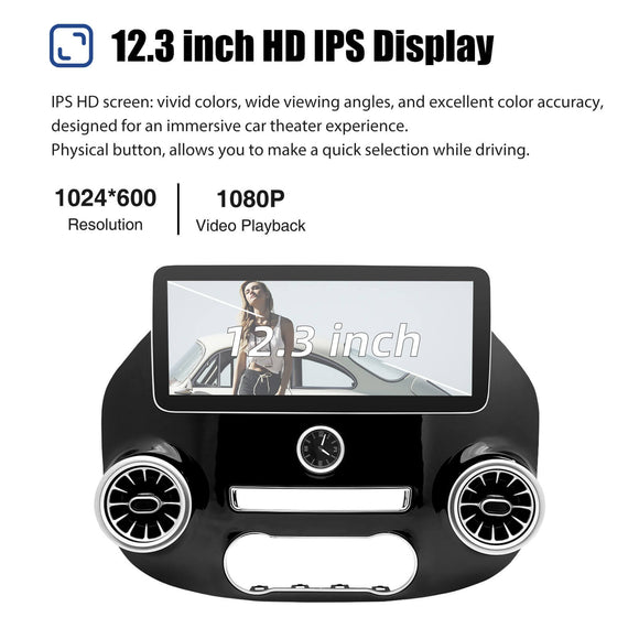 ESSGOO MP5 Android14, 12.3-inch IPS Touchscreen - For Benz Vito W447-2016-2021, Bluetooth 5 Apple CarPlay & Android Auto FM RDS DAB