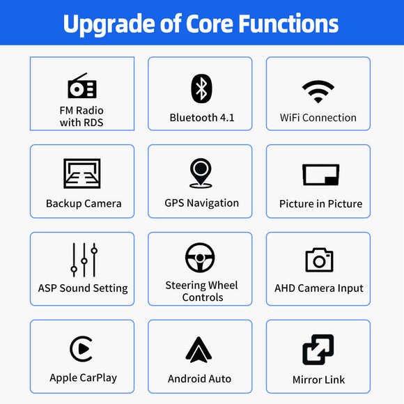 ESSGOO MP5 FR7002 | Android14, General 7 Inch Single DIN Flip Out Screen, Bluetooth 4.1, Apple CarPlay & Android Auto, FM RDS