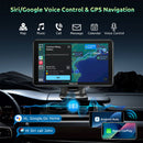 ESSGOO 7'' 743CP Wireless Car Play Screen for Apple Carplay, Android Auto, HD IPS Touchscreen with Mirror Link, Bluetooth 5.3, Siri,Assistant Support, AUX, FM-3