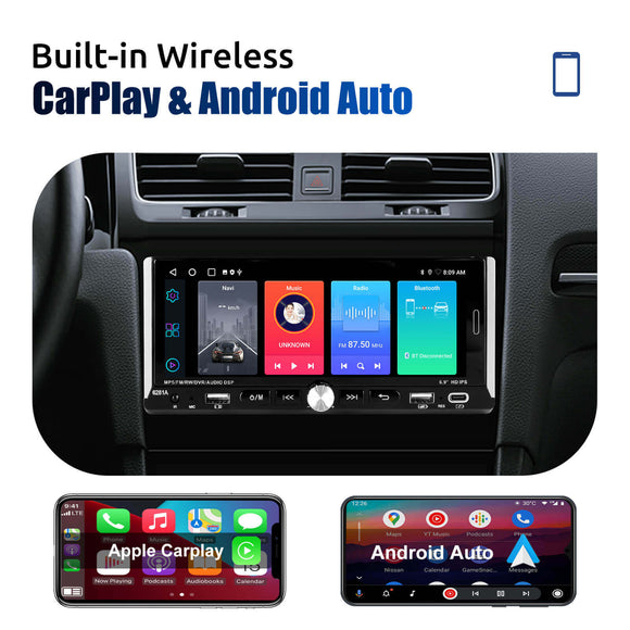 ESSGOO 6281A 6.9 Inch | Audio Systems Multimedia Car Stereo Single Din MP5 Player FM/RDS Wireless Apple CarPlay & Android Auto