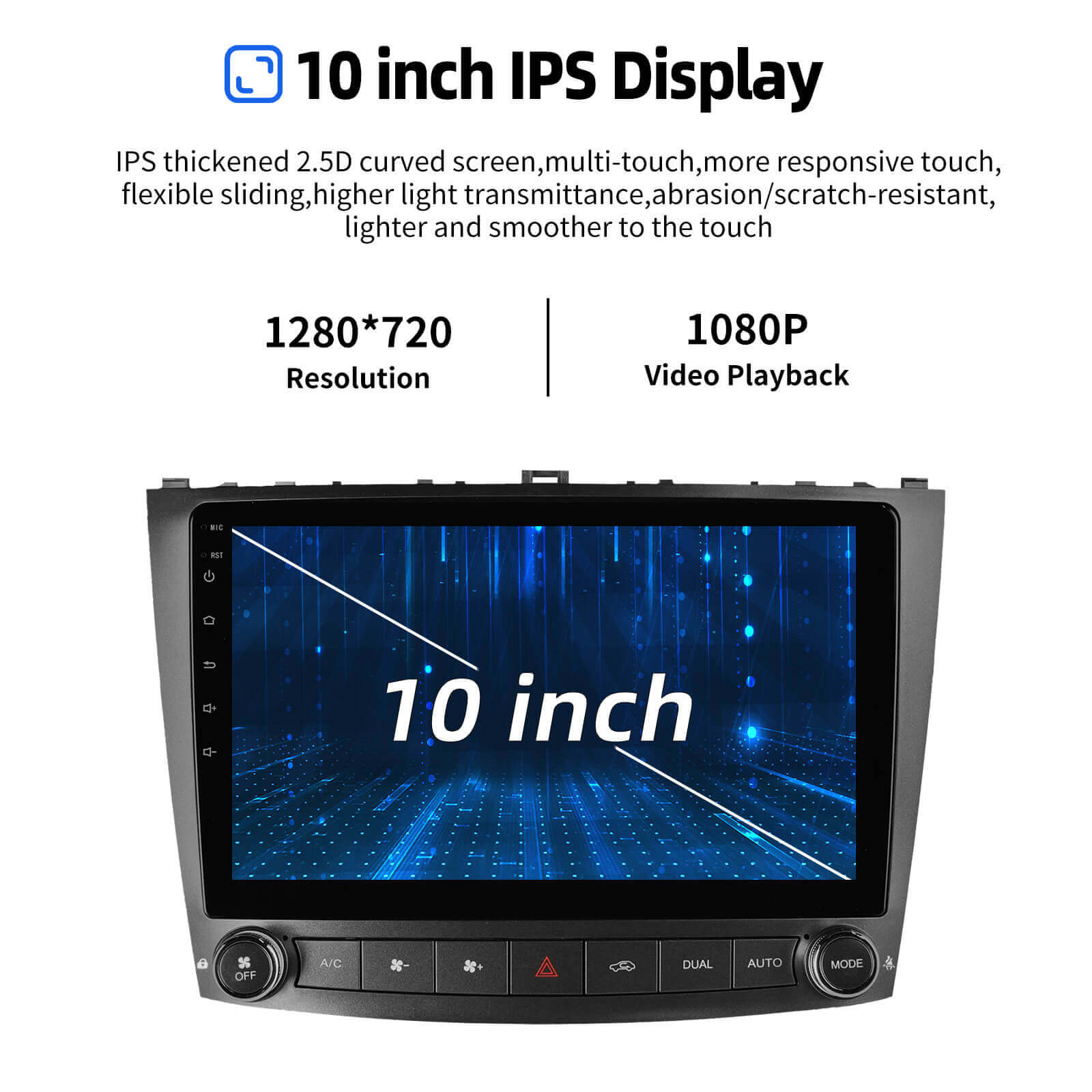 ESSGOO AR1001 | Android14 10-inch HD IPS Touchscreen - For Lexus IS250/IS350 2006-2012, MP5 Bluetooth 4.1 CarPlay & Android Auto