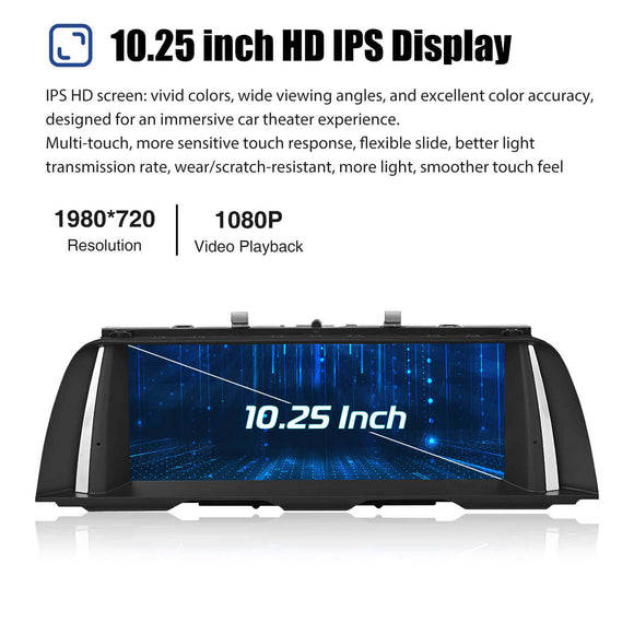 ESSGOO LZ0001 | Original & Android Dual System, 10.25 Inch IPS Touchscreen - For BMW F10, Bluetooth 5.0, Apple CarPlay & Android Auto, FM RDS
