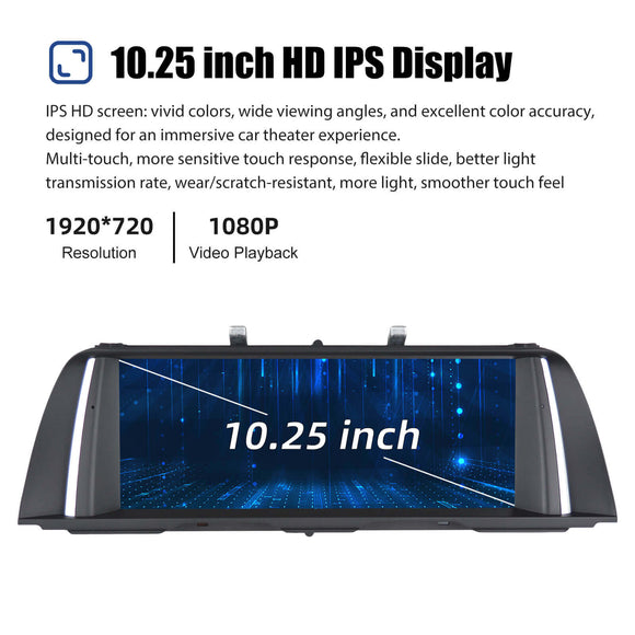 ESSGOO LZ0001 | NBT System, 10.25-inch IPS Touchscreen - For BMW 5 Series F10/F11, Bluetooth 5.2, Apple CarPlay & Android Auto