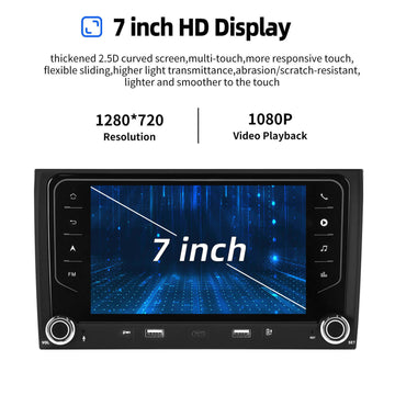 ESSGOO AR7001 | Android14, 7-inch HD Touchscreen - For AUDI A4 2002-2007, MP5 Bluetooth 4.1 Apple CarPlay & Android Auto - 0