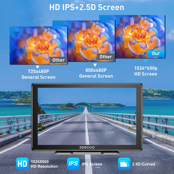 ESSGOO 991SCP 9" IPS CarPlay Screen for Cars, Wireless Apple CarPlay & Android Auto, Bluetooth 5.0, FM, 64GB TF Card Support, AUX
