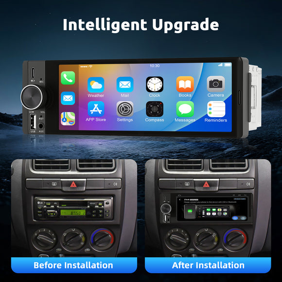 ESSGOO FR7002 | Single Din Car Stereo HD 6.36" Capacitive Touch Screen MP5 Player With Bluetooth AUX Wireless CarPlay Android Auto