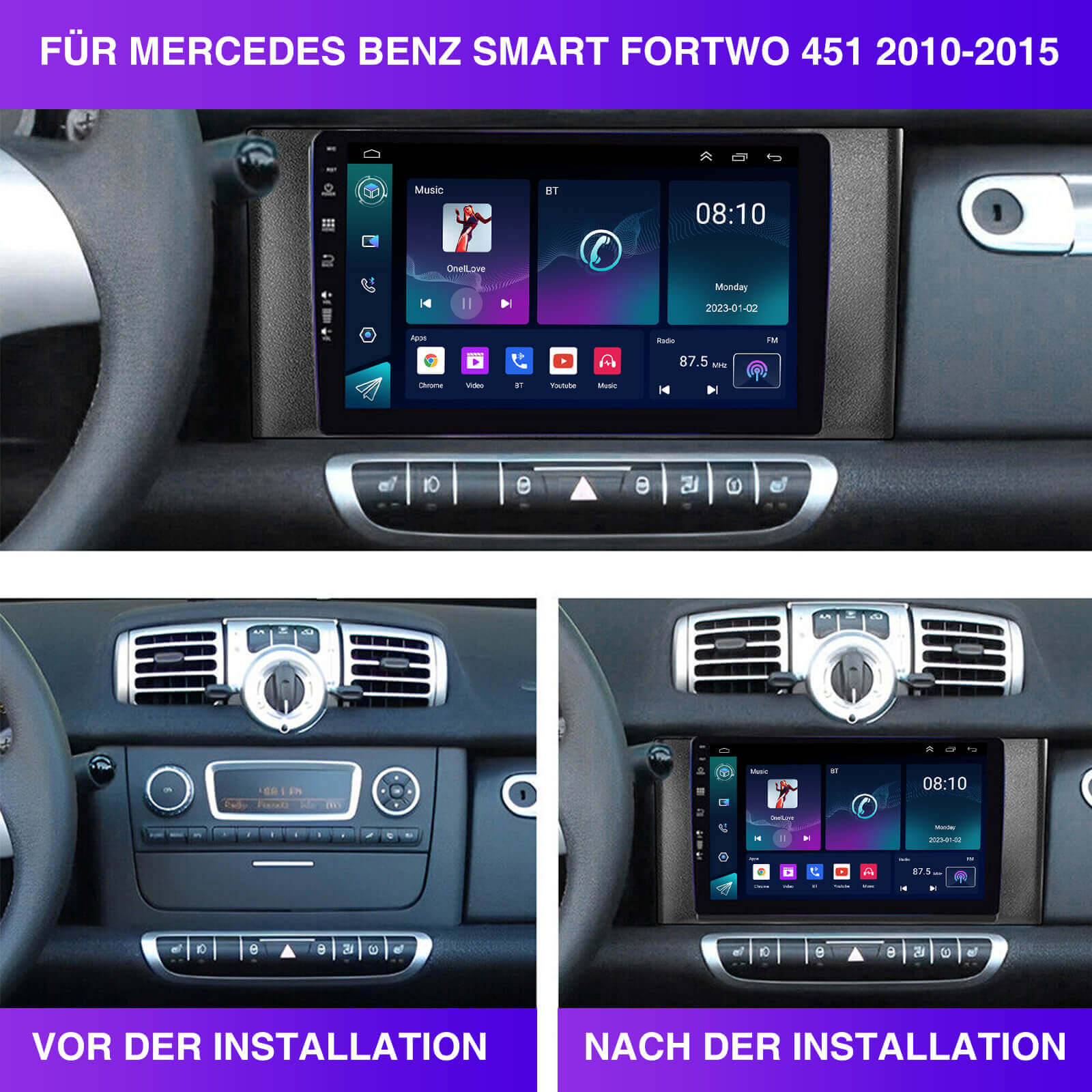 ESSGOO | Car Stereo For 2011-2014 Mercedes-Benz, Wireless Carplay&Android Auto With Steering Wheel Controls - 0