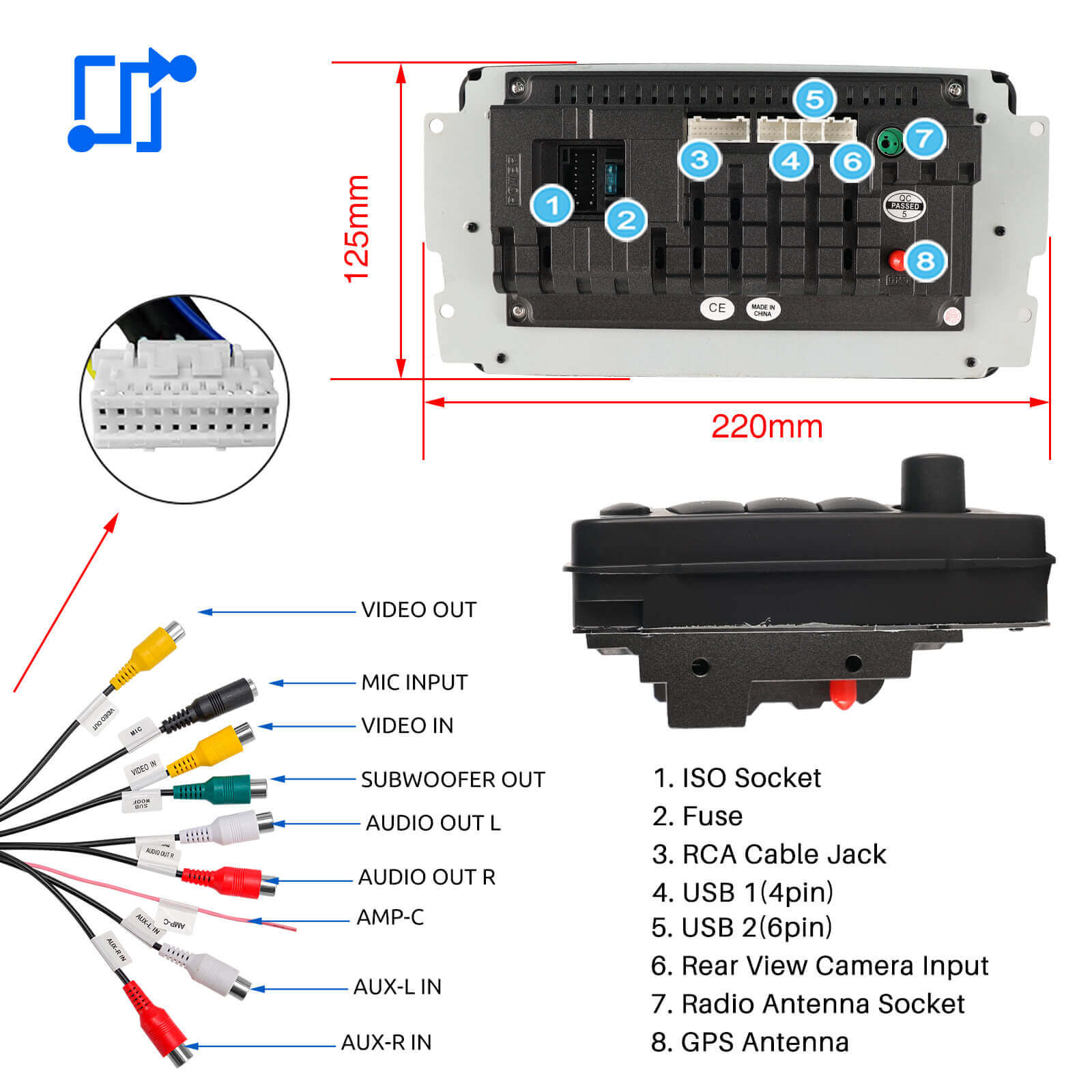 ESSGOO AR7001 | Applicable To Mercedes-Benz W209 2002-2010 Car Head Unit Autoradio Mit Bluetooth GPS Navigation MP5 And Video Stereo
