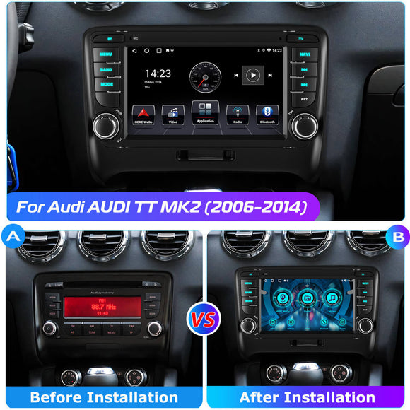 ESSGOO AR7001 MP5 | Android 14 7-inch IPS Touchscreen - For Audi AUDI TT MK2 (2006-2014), Bluetooth 5.4, Apple CarPlay & Android Auto, FM RDS