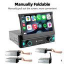 ESSGOO FR7003 MP5 | Android 14 7-inch HD Touchscreen - Single DIN Flip Out Screen, Bluetooth 5.1, Wireless Apple CarPlay & Wireless Android Auto, FM RDS-4