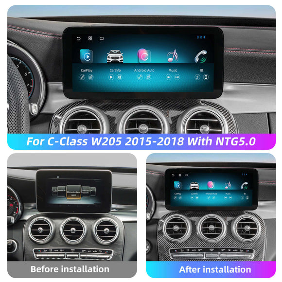 ESSGOO LZ0001 | Dual System, 10.25 inch IPS Touchscreen - For C-Class W205 2015-2018, Bluetooth 5.2, Apple CarPlay & Android Auto