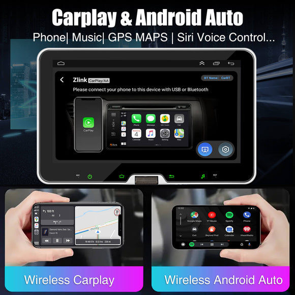 ESSGOO AR1001 | Single Din Pulley Type Car Radio System Auto Stereo MP5 Player Sat Nav FM DAB Bluetooth