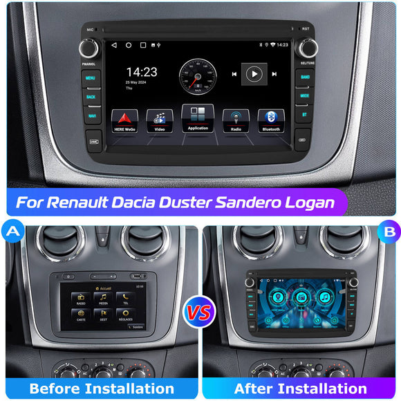 ESSGOO AR7001 MP5 | Android 14 7-inch HD Touchscreen - For Renault Dacia, Bluetooth 5.4, Apple CarPlay & Android Auto, FM RDS