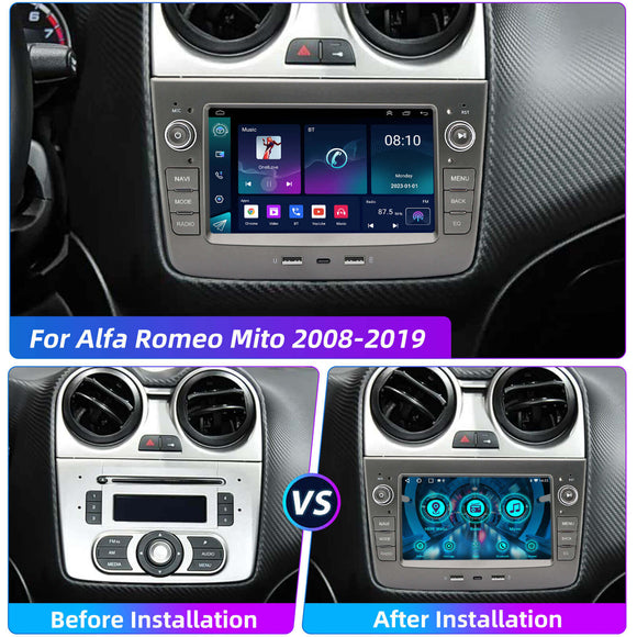 ESSGOO MP5 AR7005 | Android 15, 7-inch IPS Touchscreen -For Alfa Romeo Mito 2008-2019, Bluetooth 4.1, Apple CarPlay & Android Auto, FM RDS