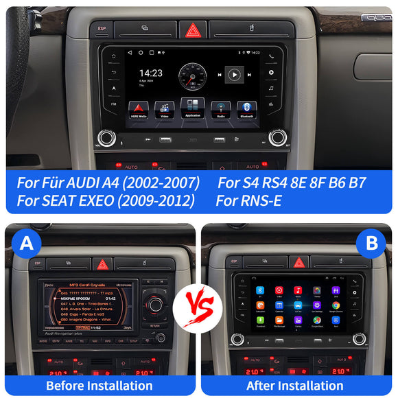 ESSGOO AR7001 | Android14, 7-inch HD Touchscreen - For AUDI A4 2002-2007, MP5 Bluetooth 4.1 Apple CarPlay & Android Auto