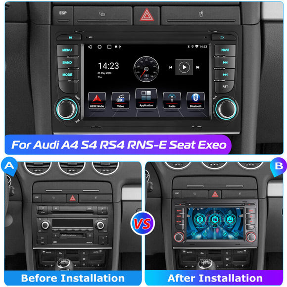 ESSGOO AR7001 MP5 | Android 14 7-inch IPS Touchscreen - For Audi A4, Bluetooth 5.4, Apple CarPlay & Android Auto, FM RDS