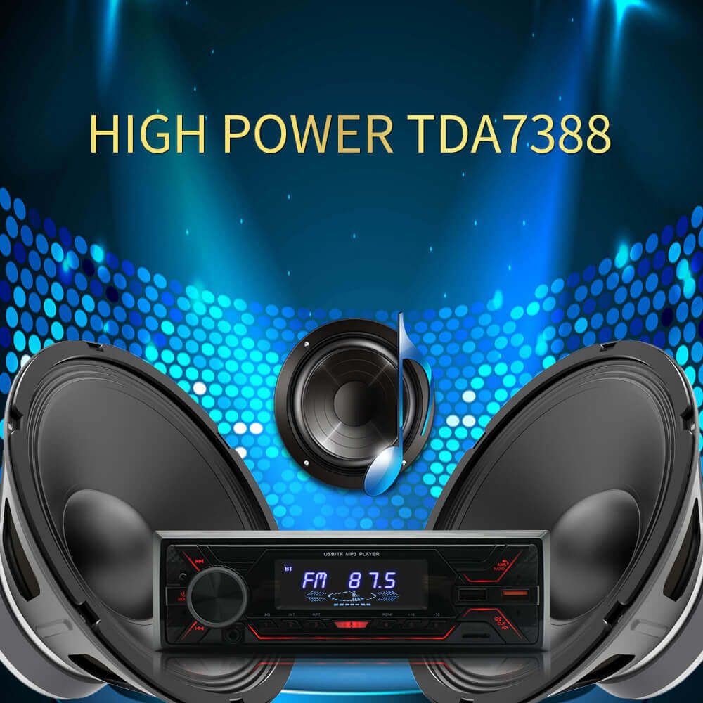 ESSGOO 720S | Single Din Car Stereo Colorful Backlight MP3 Player FM Audio Radio Bluetooth USB AUX