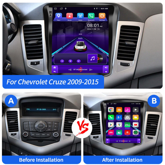 ESSGOO AZ0002 | MP5 Android14, 9.7-inch IPS Touchscreen - For Chevrolet Cruze 2009-2015, Bluetooth 4.1 Apple CarPlay & Android Auto