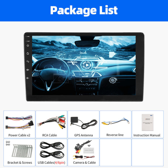 ESSGOO AR9001 MP5 | 2 DIN Android 15 9-inch IPS Touchscreen, Bluetooth 4.1, Apple CarPlay & Android Auto, FM RDS