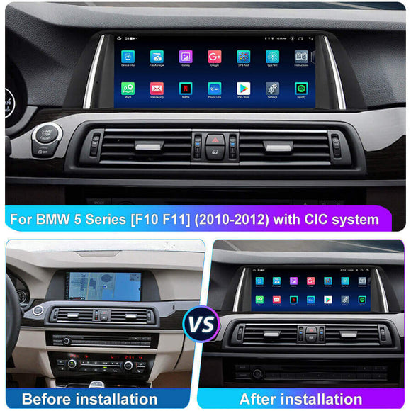 ESSGOO LZ0001 | Original & Android Dual System, 10.25 Inch IPS Touchscreen - For BMW F10, Bluetooth 5.0, Apple CarPlay & Android Auto, FM RDS
