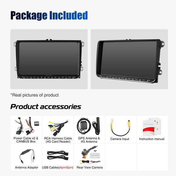 ESSGOO AR9002 | 9-Inch Android 14 In-Car Multimedia Player, Bluetooth 5.0, FM/AM/RDS, Apple CarPlay & Android Auto For Volkswagen