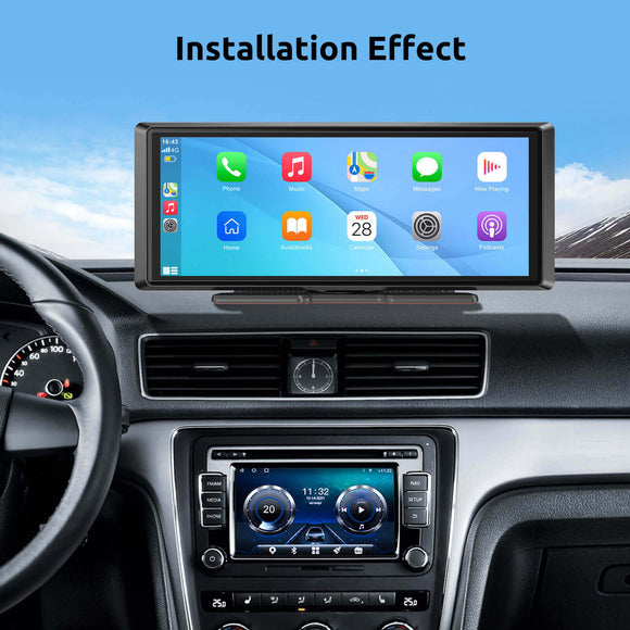 ESSGOO E40 8.1"Portable Wireless Carplay&Android Auto, Siri Assistant, FM, Applicable To Most Models