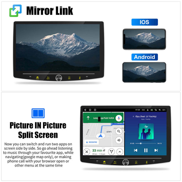 ESSGOO AR1001 | Single Din Single Knob Car Radio System Auto Stereo MP5 Player Sat Nav FM DAB Bluetooth