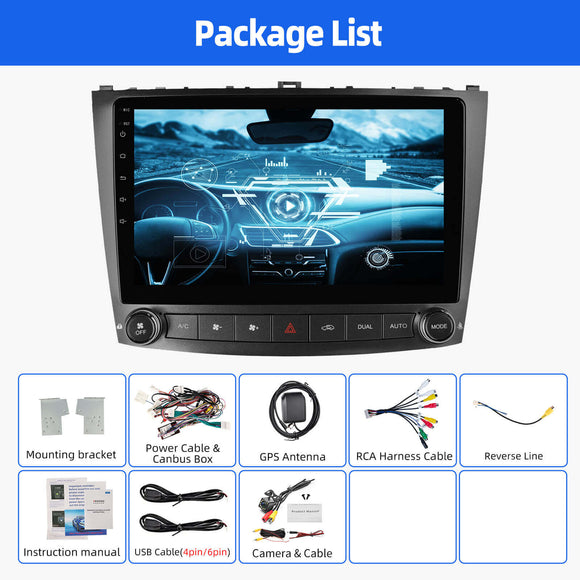 ESSGOO AR1001 | Android14 10-inch HD IPS Touchscreen - For Lexus IS250/IS350 2006-2012, MP5 Bluetooth 4.1 CarPlay & Android Auto
