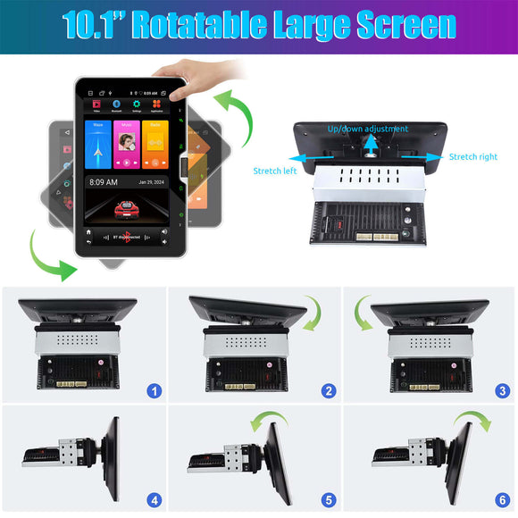 ESSGOO AR1001 | Single Din Pulley Type Car Radio System Auto Stereo MP5 Player Sat Nav FM DAB Bluetooth