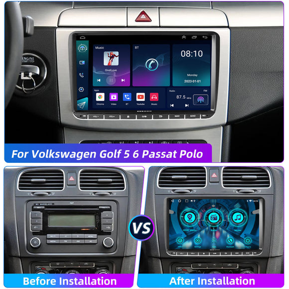 ESSGOO MP5 AR9002 | Android 15, 9-inch IPS Touchscreen-For Volkswagen, Bluetooth 4.1, Apple CarPlay & Android Auto, FM RDS