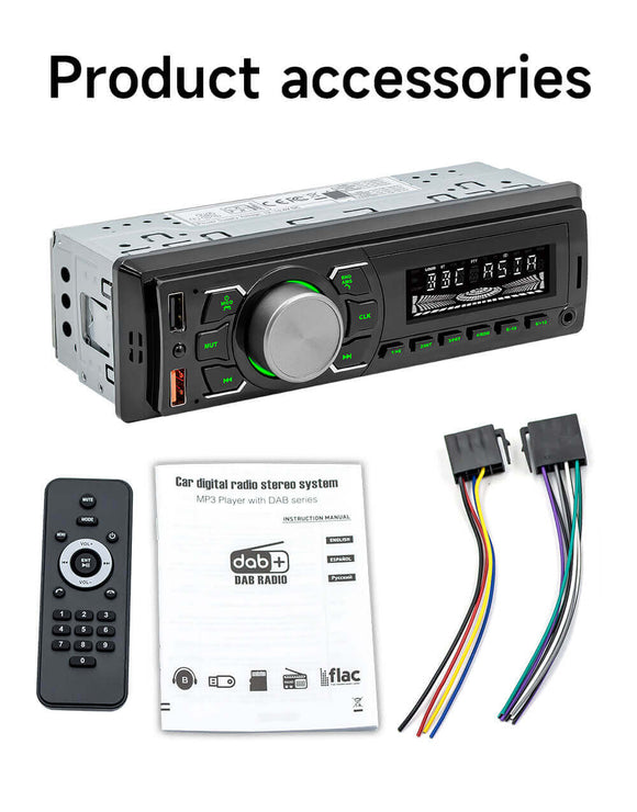 ESSGOO 1 DIN MP3 | M15 DAB+ Car Radio RDS AM FM 2x USB Bluetooth Hands-Free System SD AUX