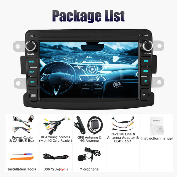 ESSGOO AR7001 MP5 | Android 14 7-inch HD Touchscreen - For Renault Dacia, Bluetooth 5.4, Apple CarPlay & Android Auto, FM RDS