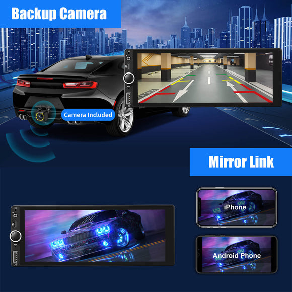 ESSGOO TS0002 6.86 Inch | Audio Systems Multimedia Car Stereo Single Din MP5 Player DAB Wireless Apple CarPlay & Android Auto