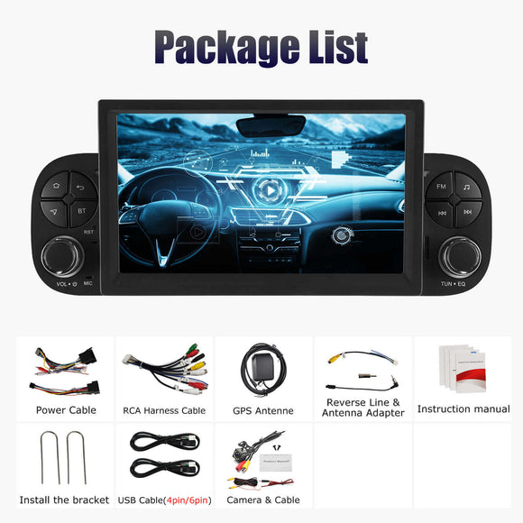 ESSGOO MP5 AR7001 | Android 15, 7-inch IPS Touchscreen -Fiat Panda 2013-2020, Bluetooth 5.4, Apple CarPlay & Android Auto, FM RDS, AI Voice control