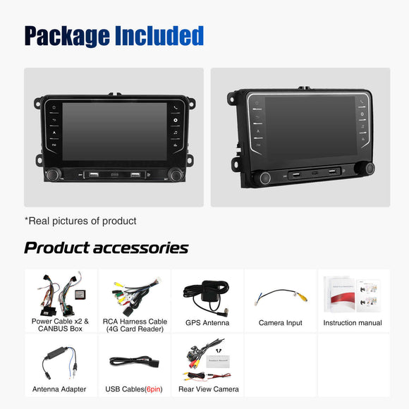 ESSGOO AR7002 | 7 Inch IPS Touchscreen, MP5 Bluetooth 5.0 Apple CarPlay & Android Auto, FM/AM/RDS