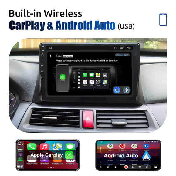 ESSGOO | Car Stereo For 2008-2013 8th generation Accord, Wireless Carplay&Android Auto With Steering Wheel Controls