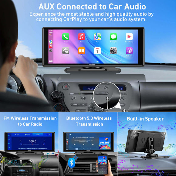TS0001 10.26"Portable Wireless Carplay&Android Auto, Support Multiple Wireless Transmissions