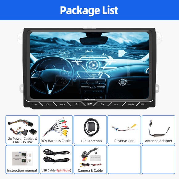 ESSGOO 9618 | MP5 Android14, 9-inch IPS Touchscreen - For Volkswagen, Bluetooth 4.1 Wireless CarPlay & Android Auto