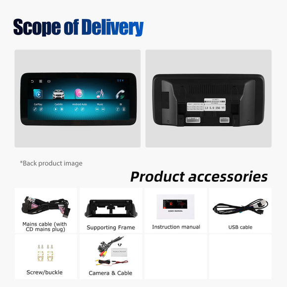 ESSGOO LZ0001 | Dual System, 10.25 inch IPS Touchscreen - For C-Class W205 2015-2018, Bluetooth 5.2, Apple CarPlay & Android Auto