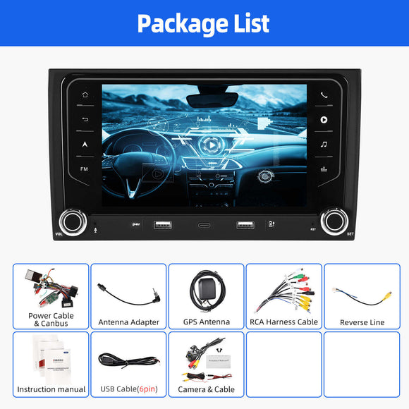 ESSGOO AR7001 | Android14, 7-inch HD Touchscreen - For AUDI A4 2002-2007, MP5 Bluetooth 4.1 Apple CarPlay & Android Auto