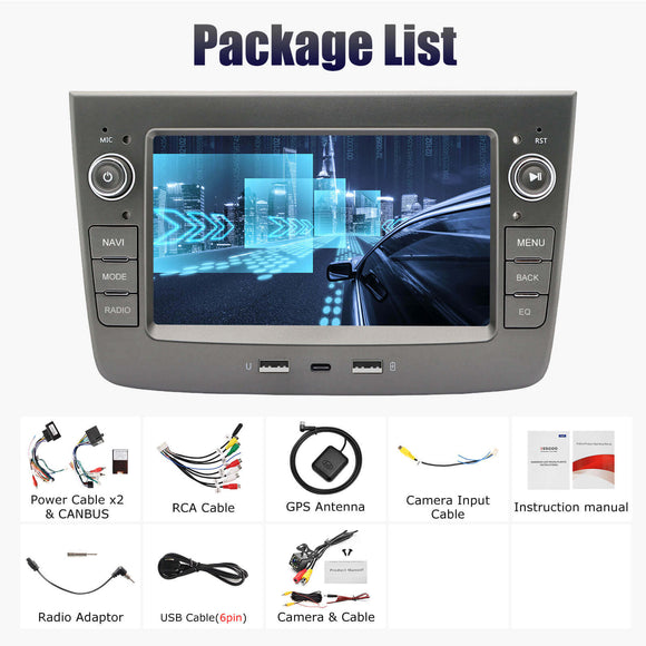 ESSGOO MP5 AR7005 | Android 15, 7-inch IPS Touchscreen -For Alfa Romeo Mito 2008-2019, Bluetooth 4.1, Apple CarPlay & Android Auto, FM RDS