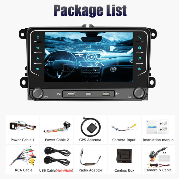 ESSGOO AR7002 MP5 | Android 15 7-inch IPS Touchscreen-For Volkswagen, Bluetooth 4.1, Apple CarPlay & Android Auto, FM RDS, AI Voice control
