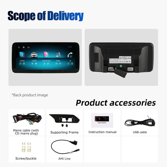 ESSGOO LZ0001 | Dual System, 10.25-inch IPS Touchscreen - For Benz E W212 2010-2013, Bluetooth 5.2, Apple CarPlay & Android Auto