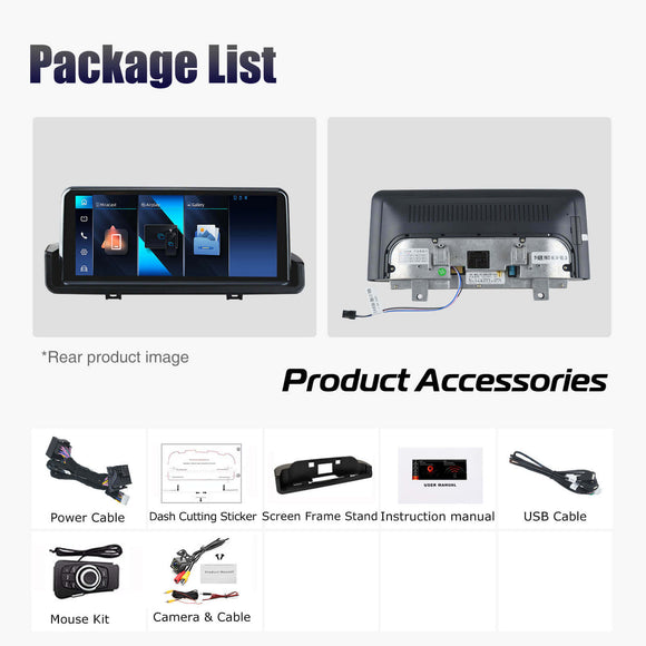 ESSGOO LZ0001 | Single system 10.25-inch IPS Touchscreen - For BMW 3er E90 E91 (2006-2011), Bluetooth 5.2, Apple CarPlay & Android Auto