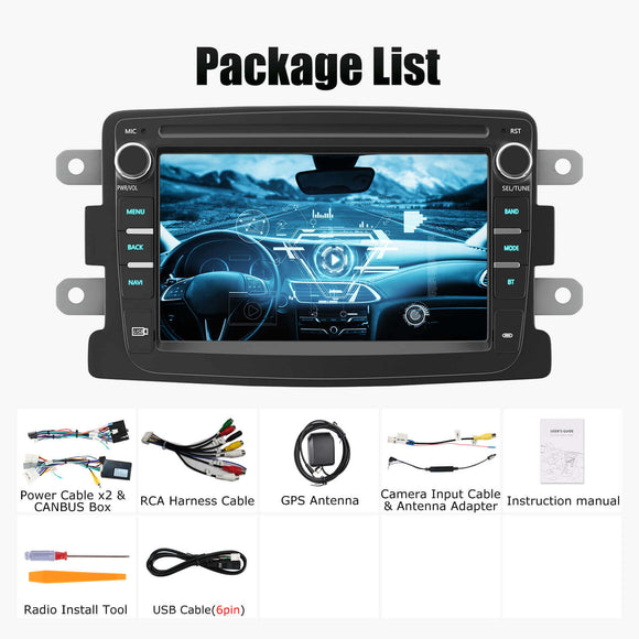 ESSGOO MP5 AR7001 | Android 15, 7-inch HD Touchscreen - For Renault Dacia, Bluetooth 4.1, Wireless Apple CarPlay & Wireless Android Auto, FM RDS