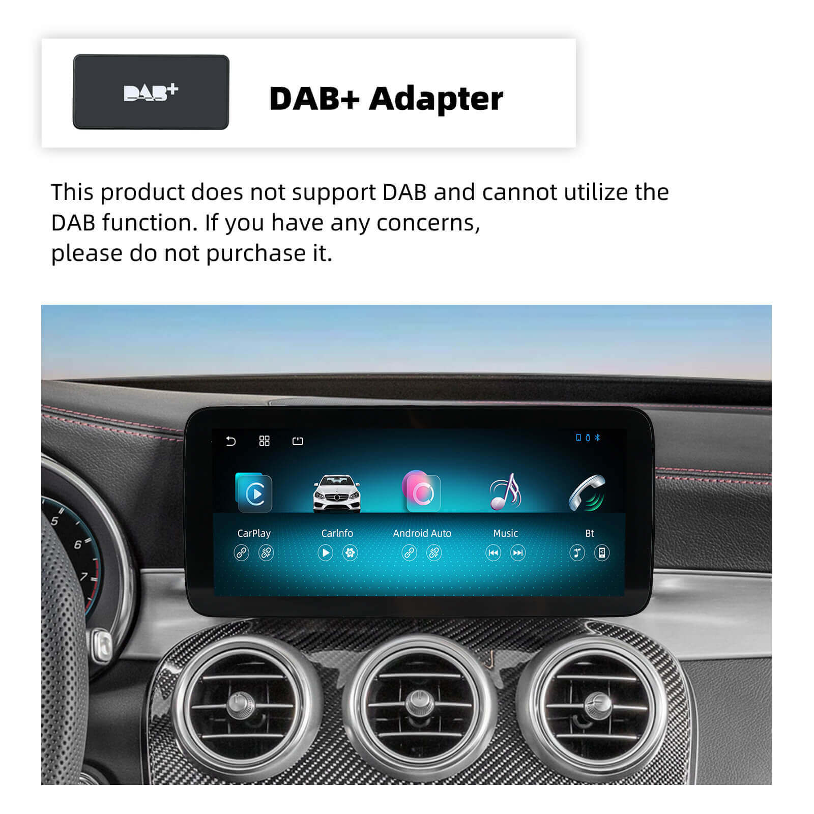 ESSGOO LZ0001 | Dual System, 10.25 inch IPS Touchscreen - For C-Class W205 2015-2018, Bluetooth 5.2, Apple CarPlay & Android Auto
